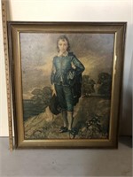 Framed portrait of boy in Victorian outfit