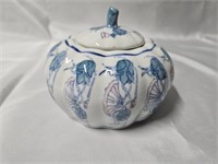CHINESE BLUE, PINK & WHITE PORCELAIN GOURD