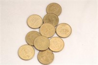 (10) PRESIDENTAL DOLLAR COINS