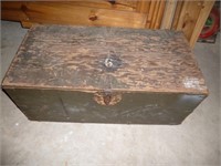 1952 Armored Trunk Co. Military Wood Foot Locker