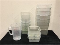 15 Misc Clear Cambro Food Containers & Pitcher