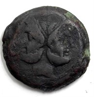 350 BC Janus / Prow Ex Rare Huge Copper