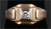 10K Gold MENS Diamond Ring
