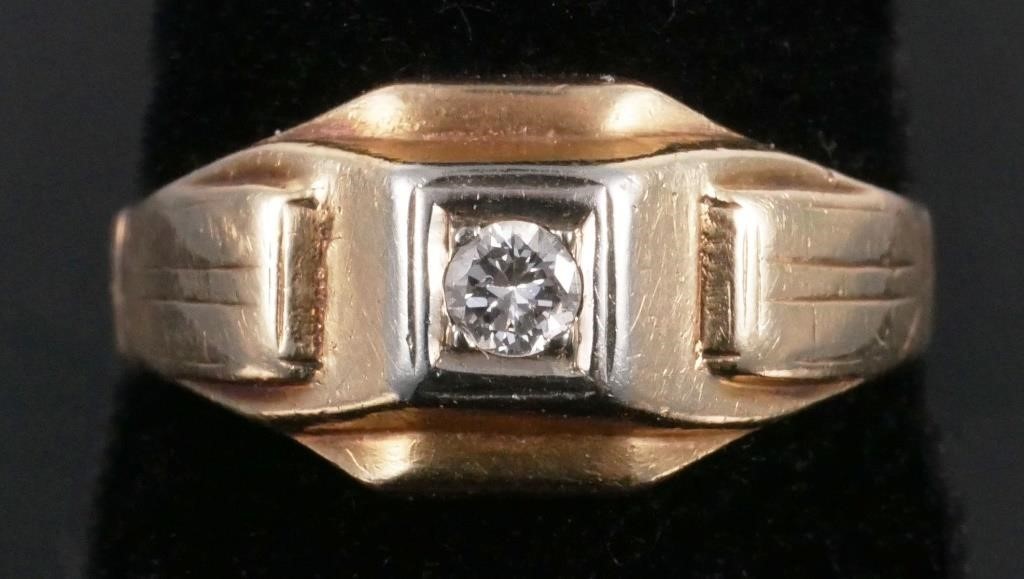 10K Gold MENS Diamond Ring