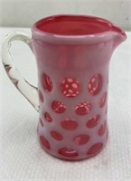 4in Fenton Glass Creamer Pitcher -Coin Dot