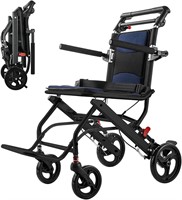 Lightweight Folding Travel Wheelchair  Blue
