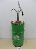 Vintage Quaker State Oil Drum with Dispenser