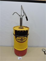 Vintage Pennzoil Oil Can Drum with Dispenser