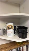 British navy Prussers Rum enamel cups, black