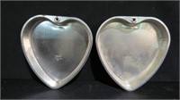 2 HEART CAKE PANS BY EKCO 9.5 X 9"