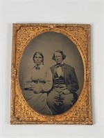 ANTIQUE AMBROTYPE ONE OF HUSBAND & WIFE