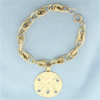 Sand Dollar Bracelet in 14k Yellow Gold
