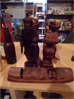SELECTION OF CARVED WOODEN FIGURINES