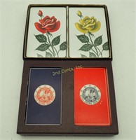 Vintage Playing Cards World War Veterans & Flowers