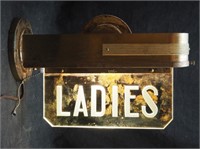 Art Deco Light Up Ladies Sign Restroom Brass Works