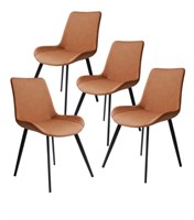 1 LOT 4-Leather Upholstered Modern Dining Chair