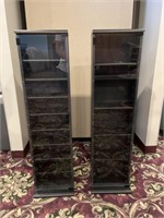 Glass Front CD/DVD Storage Cabinets (2)