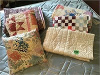 asst handmade quilts, pillow