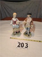 Man And Woman Porcelain Hand Painted "Leftons"