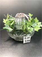 Cut Glass Basket with Floral Arrangement