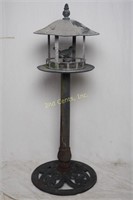 Vtg Cast Iron Patio Bird Feeder Station 36"