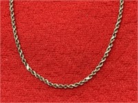 24in. 10k. Yellow Gold Necklace 6.45 Grams