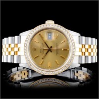 Rolex YG/SS DateJust Diamond 36MM Watch