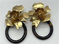 J. Crew Fine Gold Tone & Tortoise Earrings