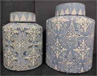 (R) Ceramic Jars approx 9" & 11"