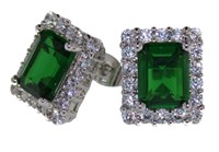 Emerald Cut 5.50 ct Emerald Earrings