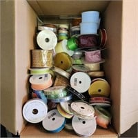 Large box of ribbon, Bow-maker, and instructions