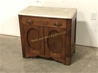 Antique walnut marble top washstand