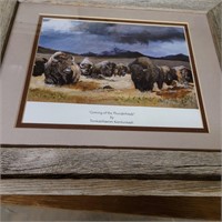 Buffalo Art  Barnwood Frame