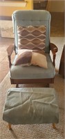 Classic Padded Rocking Chair With Stool