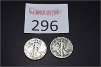 1943 D & 1947 Walking Liberty Half Dollars