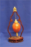 Chinese Enamel Egg on Stand