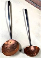 2pcs- PICKING Copper ladle & slotted spoon