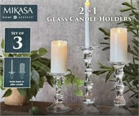 Mikasa 2-in-1 Glass Candle Holders $30