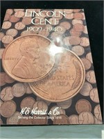 Lincoln cent book, 1909-1940 missing 9 pennies,