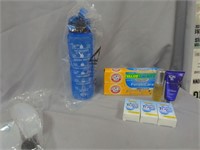 Flat of Assorted Cleaning Supplies and Home Goods