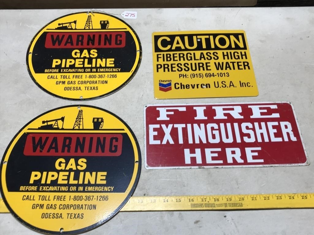 Signs- Gas Pipeline, Fire Extinguisher, Fiberglase