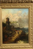 C. H. ANDERSON "VILLAGE BY THE SEA" OIL