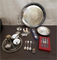 Lot of Silver Plate, Collector Spoons, Cheese