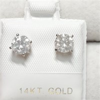 Certified 14K Diamond(1.25Ct,I1-I2,G-H) Earrings
