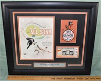 Framed 1958 25th All-Star game at Memorial Stadium