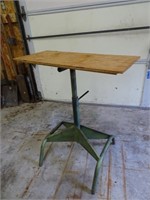 Antique Table Pedestal with Plywood Top