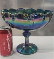 Indiana Harvest Iridescent Blue Carnival Glass.
