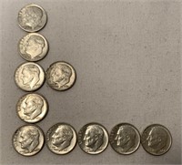 (10) Assorted  Dates & Mint Marks 1960s Dimes