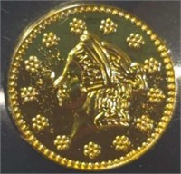 1852 1/2 California gold token