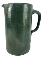 Nice Large Green Pottery Pitcher